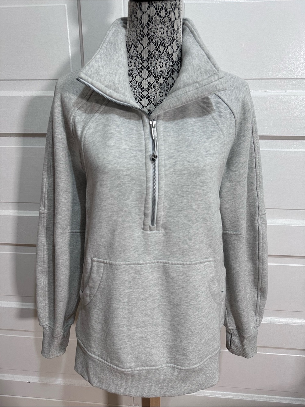 Lululemon Scuba Oversized Funnel-Neck Half Zip *Long M/L Heathered Grey $138